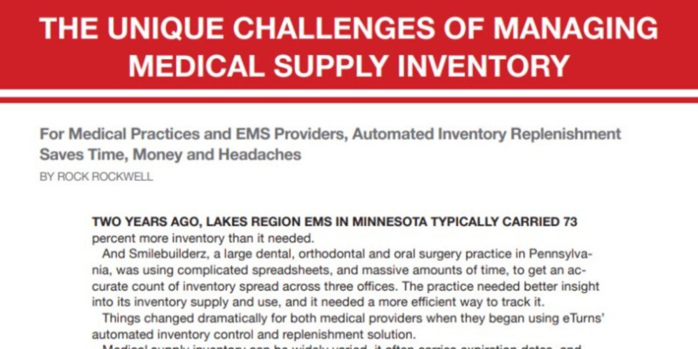 Managing Medical Supply with eTurns